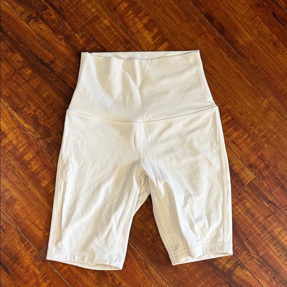 Lululemon Align White High Waisted Biker Shorts